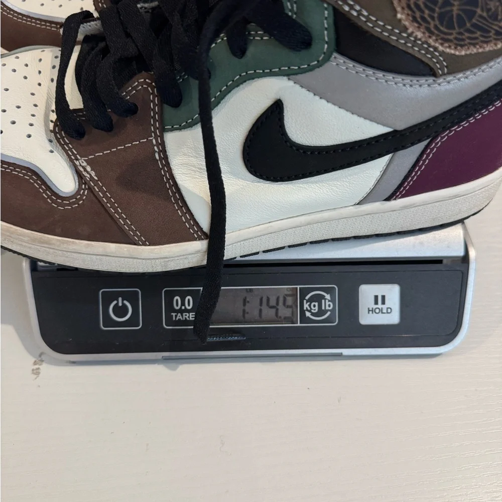 Nike Air Jordan 1 Retro High OG Hand Crafted Size 9.5 Multicolor Leather Sneaker